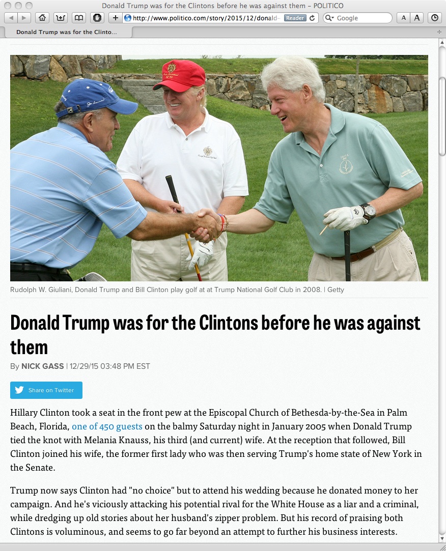 Donald Trump and Bill Clinton playing golf together